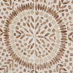 Ercilia Modern Bohemian White and Rustic Brown Mother of Pearl Storage Cabinet