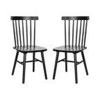 Windsor Style Commercial Solid Wood Spindle Back Dining Chairs -Set of 2