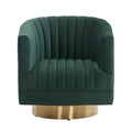 SAFAVIEH Couture Matejka Swivel Channel Tufted Barrel Chair - 28 W x 31 L x 30 H - 28Wx31Dx30H