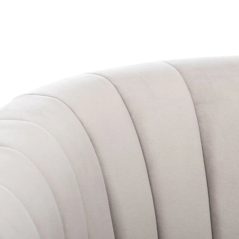 SAFAVIEH Couture Matejka Swivel Channel Tufted Barrel Chair - 28 W x 31 L x 30 H - 28Wx31Dx30H