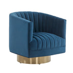 SAFAVIEH Couture Matejka Swivel Channel Tufted Barrel Chair - 28 W x 31 L x 30 H - 28Wx31Dx30H