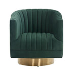 SAFAVIEH Couture Matejka Swivel Channel Tufted Barrel Chair - 28 W x 31 L x 30 H - 28Wx31Dx30H