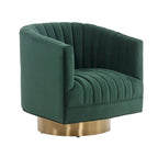 SAFAVIEH Couture Matejka Swivel Channel Tufted Barrel Chair - 28 W x 31 L x 30 H - 28Wx31Dx30H