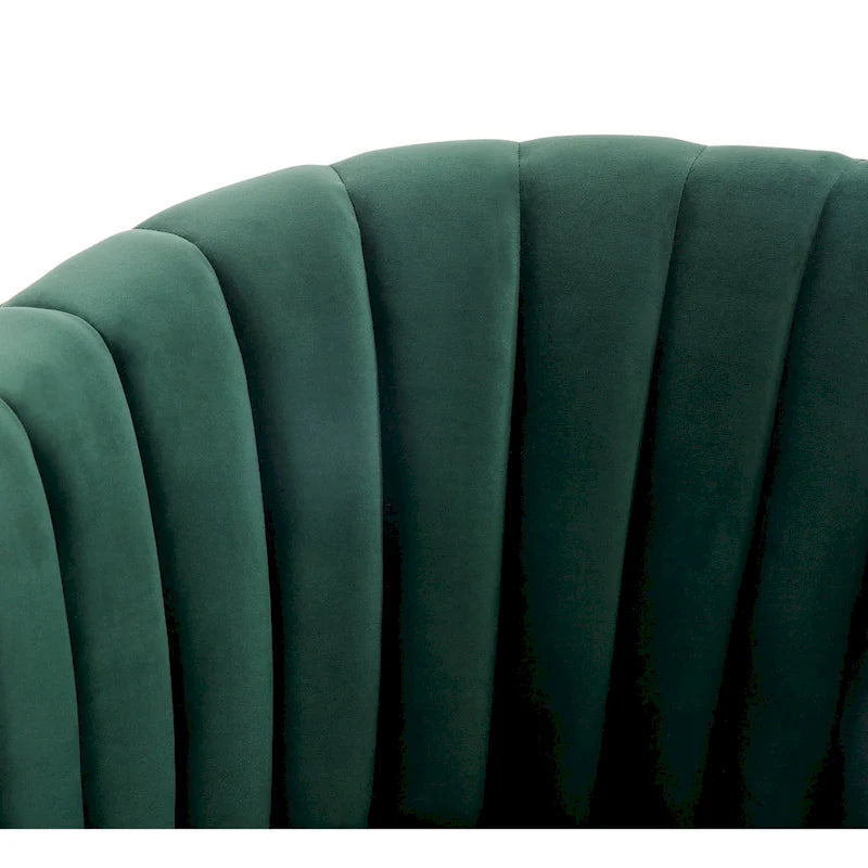 SAFAVIEH Couture Matejka Swivel Channel Tufted Barrel Chair - 28 W x 31 L x 30 H - 28Wx31Dx30H