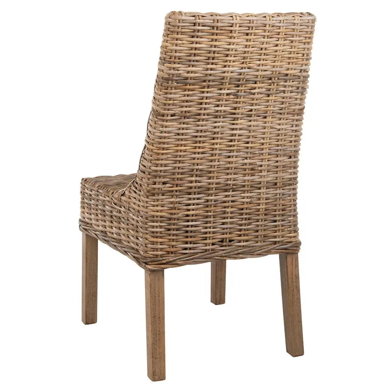 SAFAVIEH Charolette Indoor Wicker Brown Sloping Arm Chairs (Set of 2) - 20 x 24 x 39 - 20Wx24Dx39H