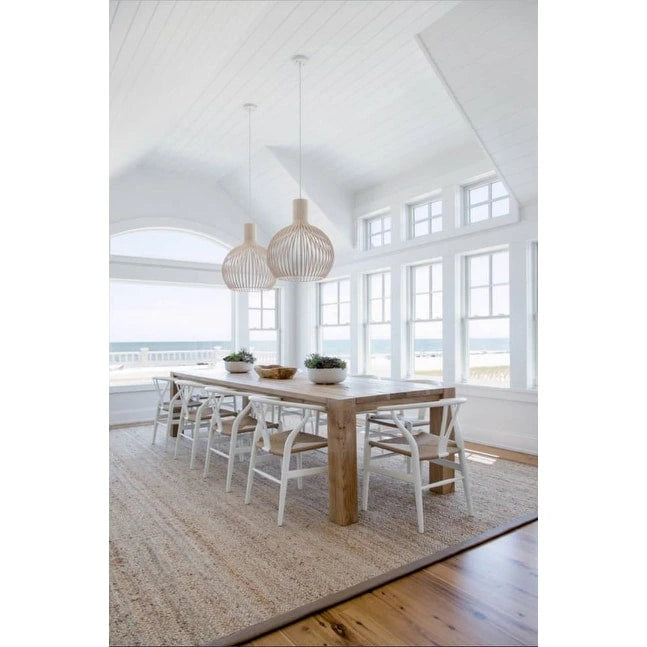 Wood Y-Back Armchairs with Woven Rope Seats - Set of 2