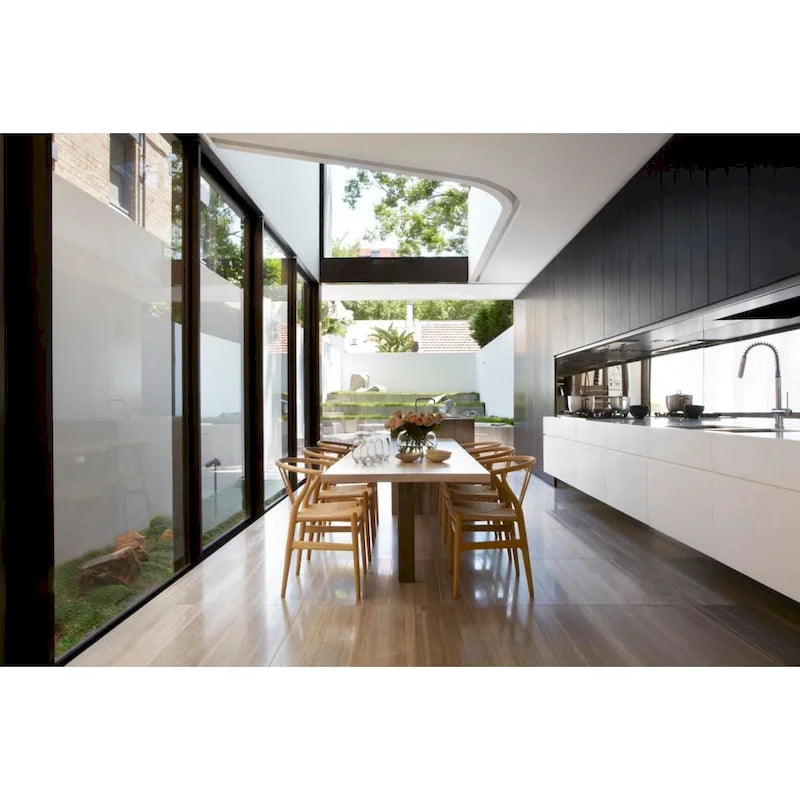 Wood Y-Back Armchairs with Woven Rope Seats - Set of 2