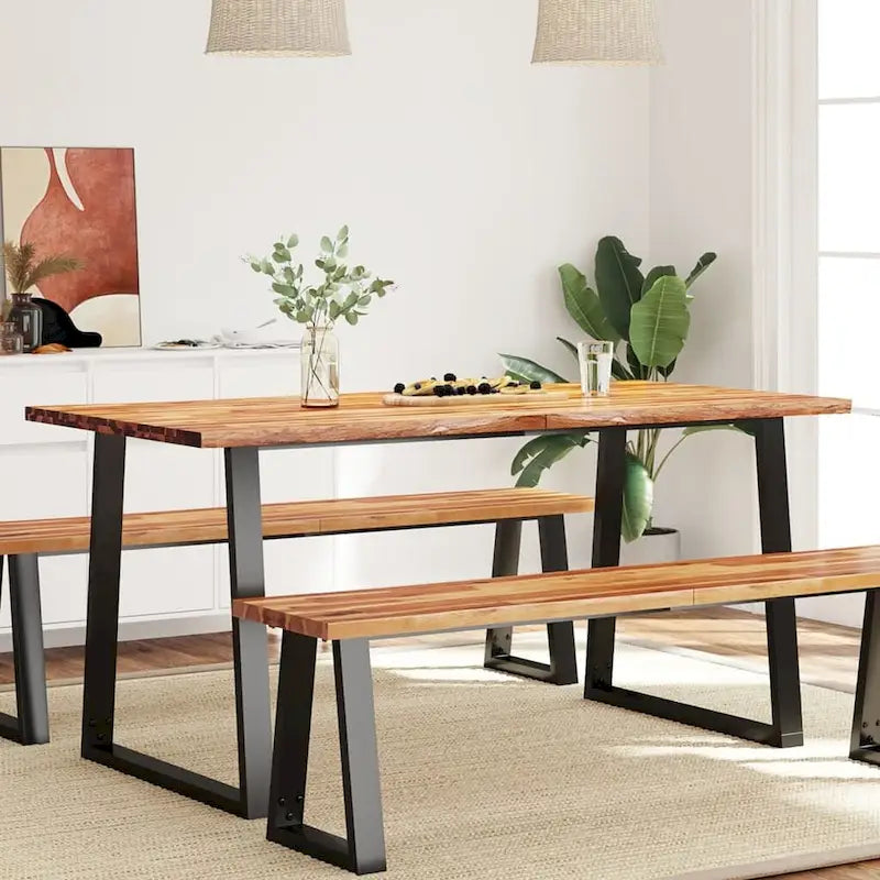 vidaXL Dining Table with Live Edge 78.7x35.4x29.5 Solid Wood Acacia