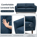 Gymax 72 Fabric Sofa Couch Living Room Small Apartment Furniture w/