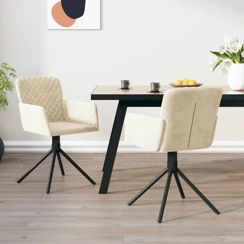 vidaXL Swivel Dining Chairs 2 Pcs Modern Accent Upholstered Side Chair Velvet - 20.3 x 23.2 x 32.9
