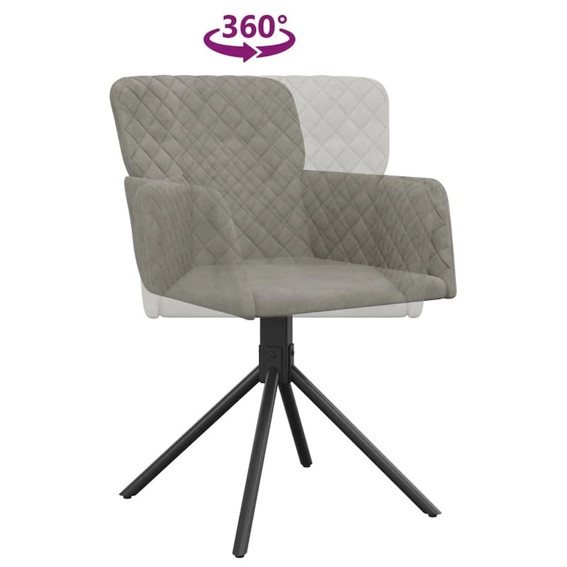 vidaXL Swivel Dining Chairs 2 Pcs Modern Accent Upholstered Side Chair Velvet - 20.3 x 23.2 x 32.9