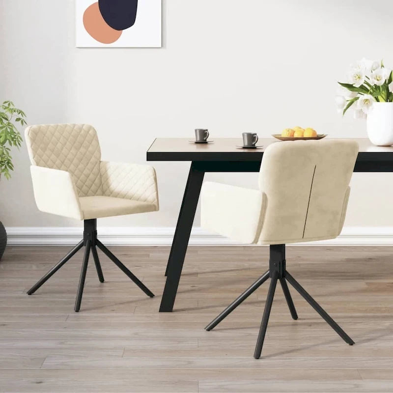 vidaXL Swivel Dining Chairs 2 Pcs Modern Accent Upholstered Side Chair Velvet - 20.3 x 23.2 x 32.9