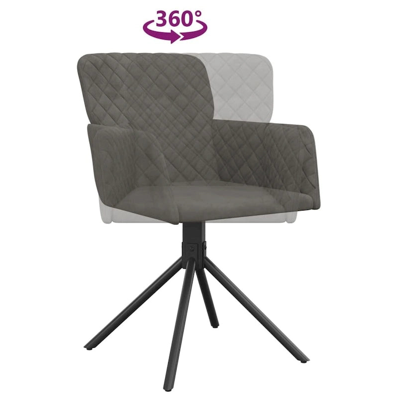 vidaXL Swivel Dining Chairs 2 Pcs Modern Accent Upholstered Side Chair Velvet - 20.3 x 23.2 x 32.9