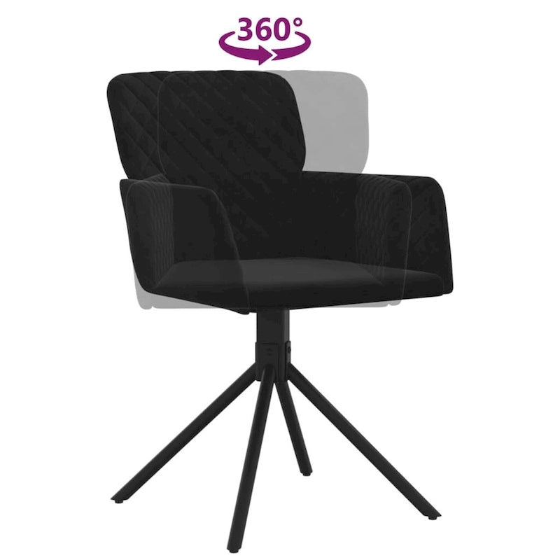 vidaXL Swivel Dining Chairs 2 Pcs Modern Accent Upholstered Side Chair Velvet - 20.3 x 23.2 x 32.9