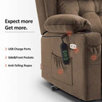 MCombo Lay Flat Lift Recliner with Power Headrest for Small Elderly People, Infinite Position Lift Chair, Fabric 7660