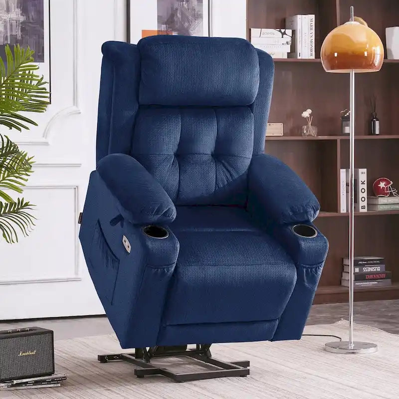 MCombo Lay Flat Lift Recliner with Power Headrest for Small Elderly People, Infinite Position Lift Chair, Fabric 7660