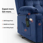 MCombo Lay Flat Lift Recliner with Power Headrest for Small Elderly People, Infinite Position Lift Chair, Fabric 7660