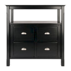Buffet Cabinet, Black - 36 x 18.03 x 35.98 inches - 36 x 18.03 x 35.98 inches