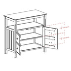 Buffet Cabinet, Black - 36 x 18.03 x 35.98 inches - 36 x 18.03 x 35.98 inches
