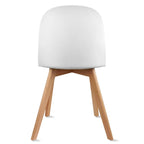 Set of 2 Plastic Dining Side Chair Wood For Event Kitchen Office Event Garden Patio Cafe