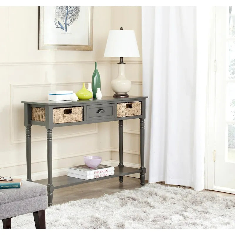 SAFAVIEH Edyth Grey Console - 44.5 x 13.4 x 31.5 - 45Wx13Dx32H