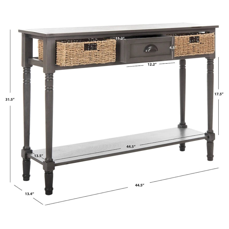 SAFAVIEH Edyth Grey Console - 44.5 x 13.4 x 31.5 - 45Wx13Dx32H