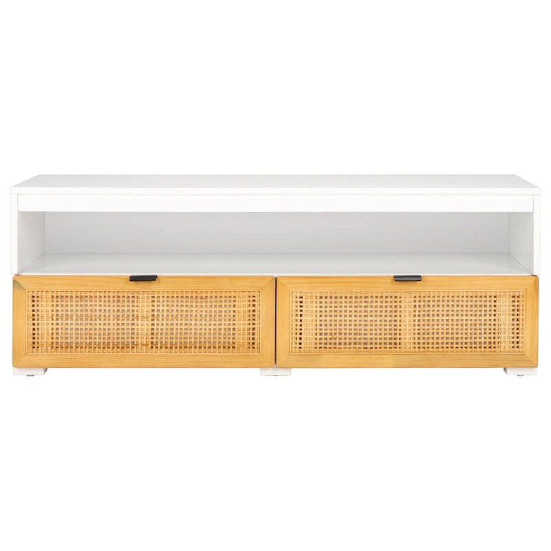 SAFAVIEH Kaitlyn 2-Drawer 1-Shelf Entertainment Media Stand (Fits Up To 55 Flatscreen TV) - 48Wx16Dx17H