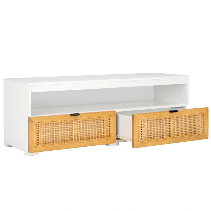 SAFAVIEH Kaitlyn 2-Drawer 1-Shelf Entertainment Media Stand (Fits Up To 55 Flatscreen TV) - 48Wx16Dx17H