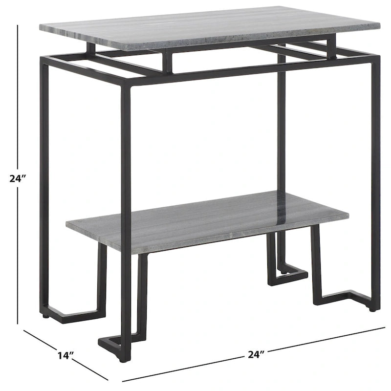 SAFAVIEH Malvina Single Shelf Rectangle Accent Table - 24 L x 14 D x 24 H - 24Wx14Dx24H