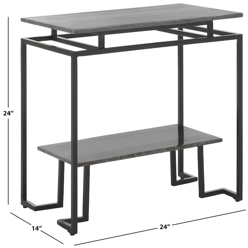 SAFAVIEH Malvina Single Shelf Rectangle Accent Table - 24 L x 14 D x 24 H - 24Wx14Dx24H