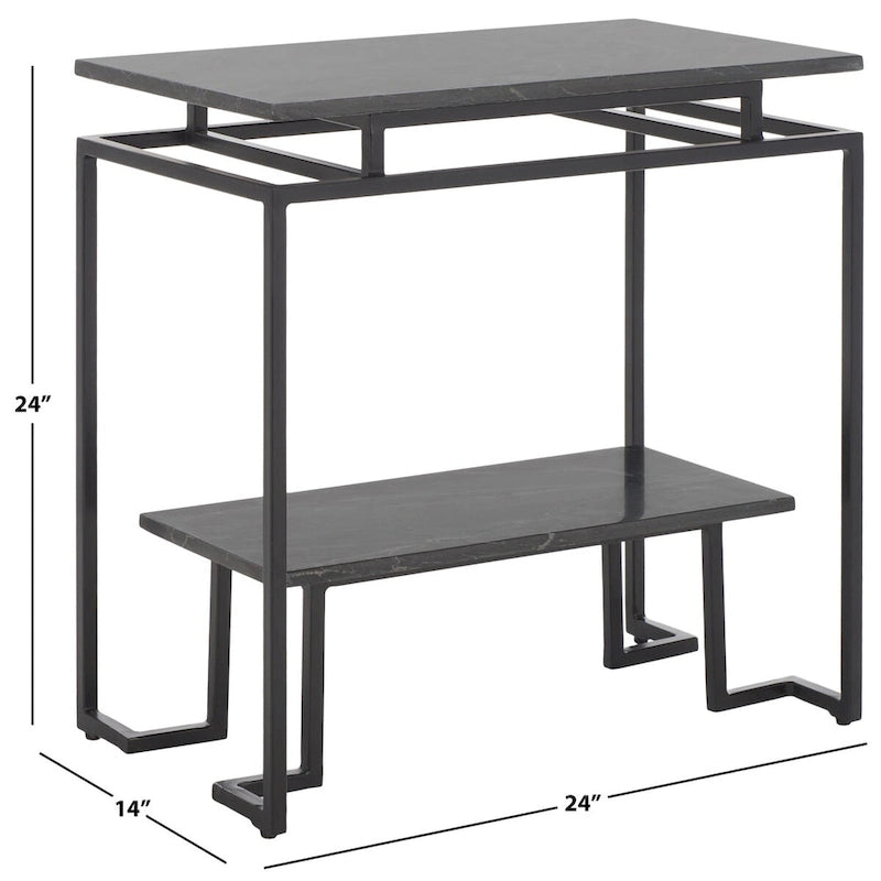 SAFAVIEH Malvina Single Shelf Rectangle Accent Table - 24 L x 14 D x 24 H - 24Wx14Dx24H