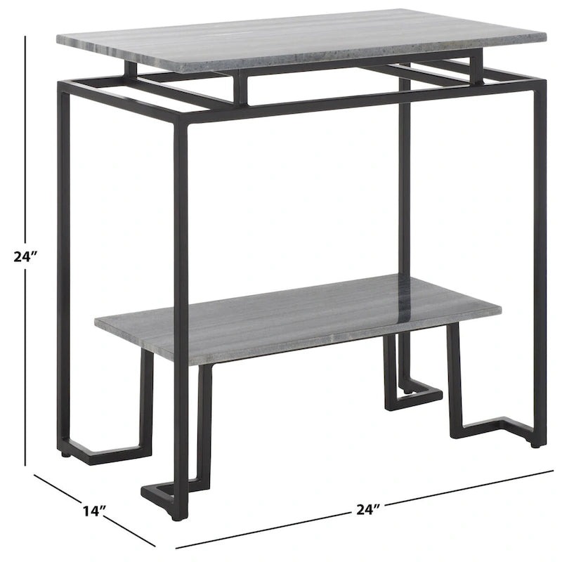 SAFAVIEH Malvina Single Shelf Rectangle Accent Table - 24 L x 14 D x 24 H - 24Wx14Dx24H