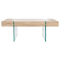 SAFAVIEH Pluma Glass Leg Rectangular Coffee Table - 43.3 W x 23.6 L x 15.7 H - 43Wx24Dx16H