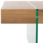 SAFAVIEH Pluma Glass Leg Rectangular Coffee Table - 43.3 W x 23.6 L x 15.7 H - 43Wx24Dx16H