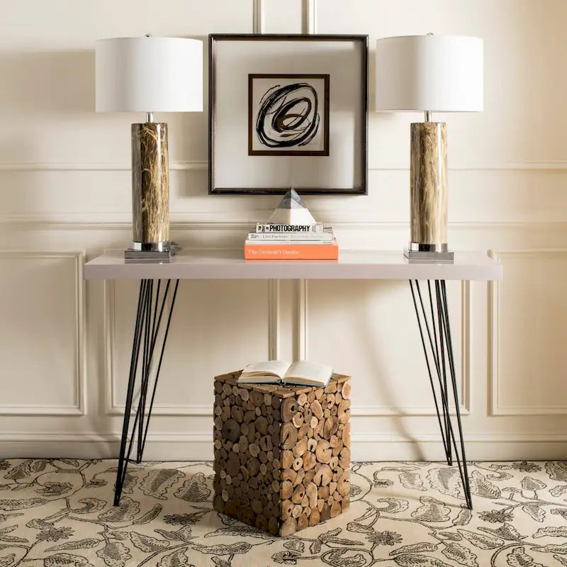 SAFAVIEH Iida Bali Black Stool - Natural - 13 x 13 x 18 - 13Wx13Dx18H