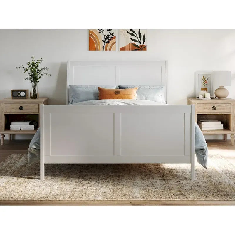 AFI, Portland Solid Wood Low Profile Platform Bed with Matching Footboard