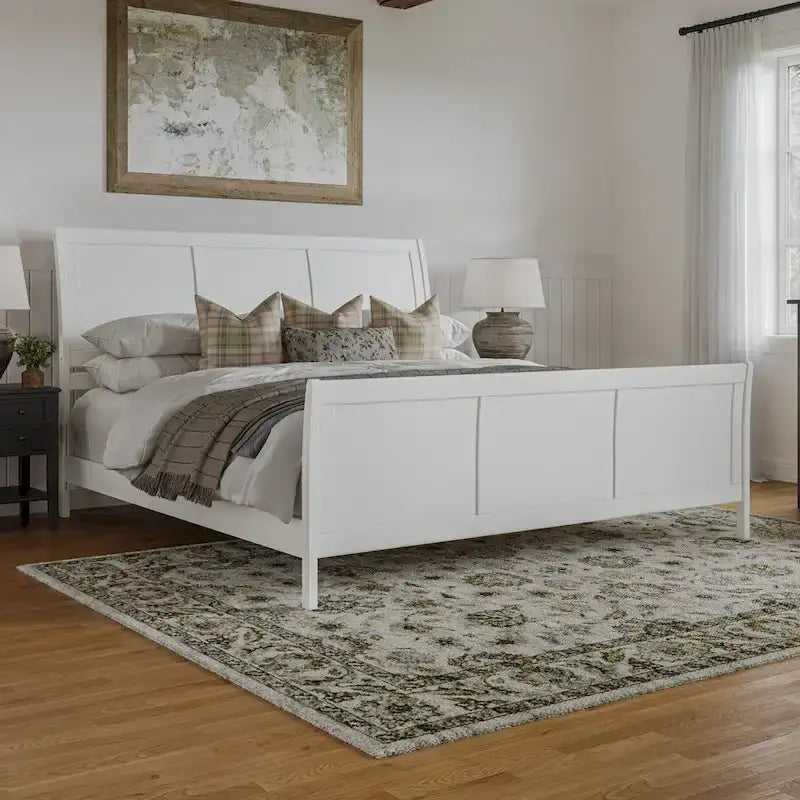 AFI, Portland Solid Wood Low Profile Platform Bed with Matching Footboard