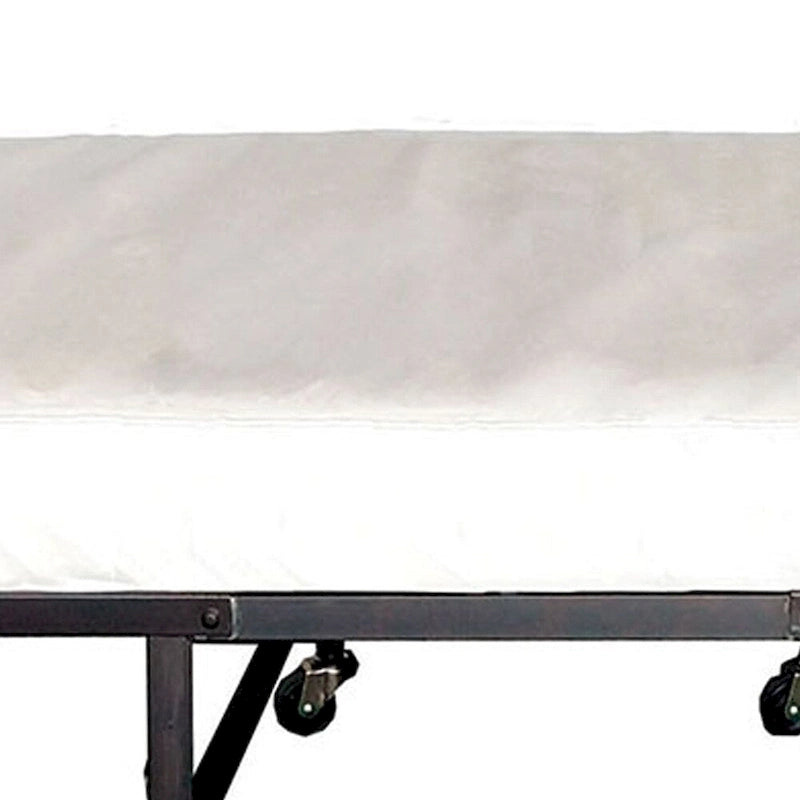 Metal Rollaway Folding Bed with 48 Inch Mattress and Casters, Black