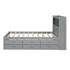 Full Size Platform Bed with Trundle and USB Plugs