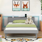 Modern Design Twin Size Platform Bed Frame with Built-in USB Ports
