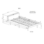 Modern Design Twin Size Platform Bed Frame with Built-in USB Ports