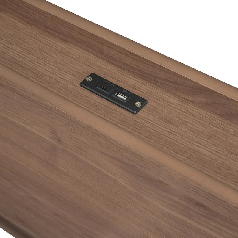 Modern Design Twin Size Platform Bed Frame with Built-in USB Ports