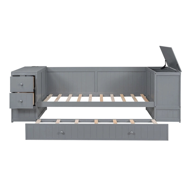 Twin Size Daybed with Storage Arms