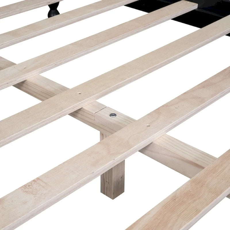 Retro Style Platform Bed Wood Platform Bed Frame