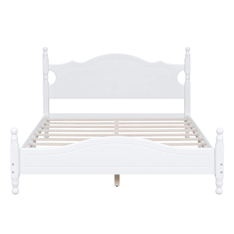 Retro Style Platform Bed Wood Platform Bed Frame