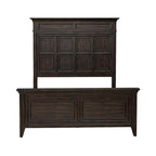 Paradise Valley Saddle Brown Panel Bed, Dresser and Mirror, & Nightstand