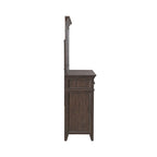 Paradise Valley Saddle Brown Panel Bed, Dresser and Mirror, & Nightstand