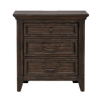Paradise Valley Saddle Brown Panel Bed, Dresser and Mirror, & Nightstand
