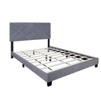 Gray Collection Queen Size Upholstered Headboard Adjustable Bed Frame Velvet Fabric Hot Style Super Popular Series