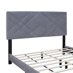 Gray Collection Queen Size Upholstered Headboard Adjustable Bed Frame Velvet Fabric Hot Style Super Popular Series